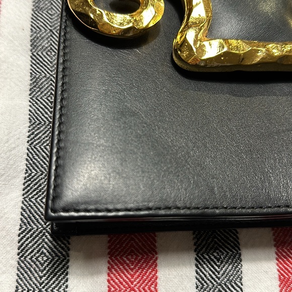 Edouard Rambaud, French luxury. Black leather, gold tone hardware. Clean - Picture 8 of 12